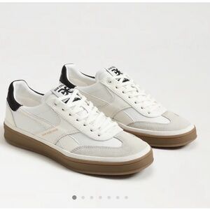 Sam Edelman White, Black & Brown Low-Top Sneakers